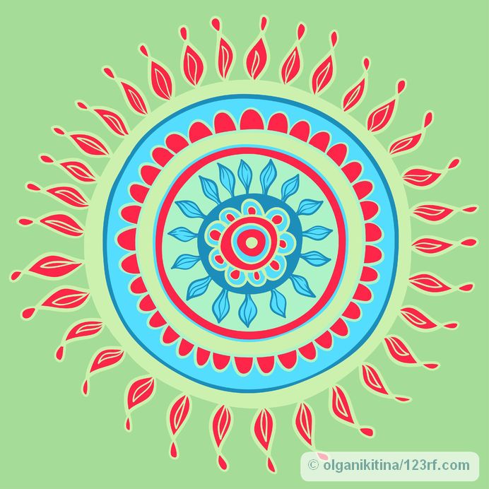 mandala with color pattern - hurricanes, depression, and recovery